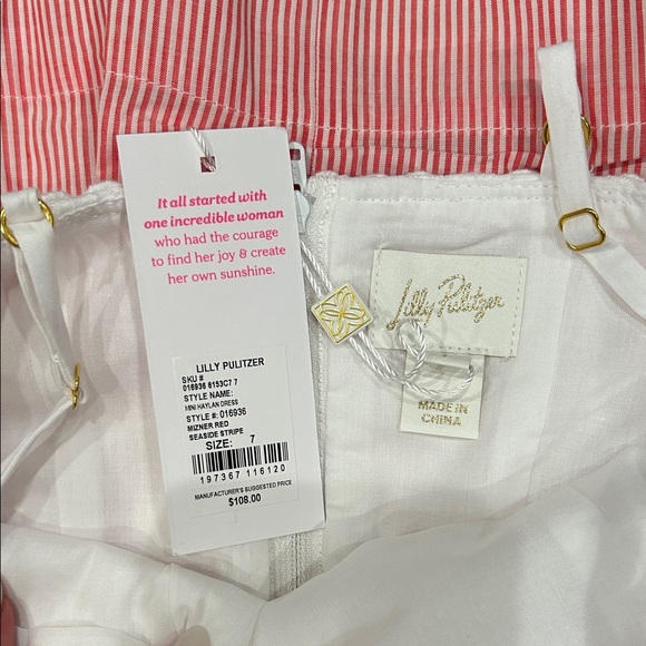 Lilly Pulitzer Pink and White Striped Kids Dress - Picture 3 of 3